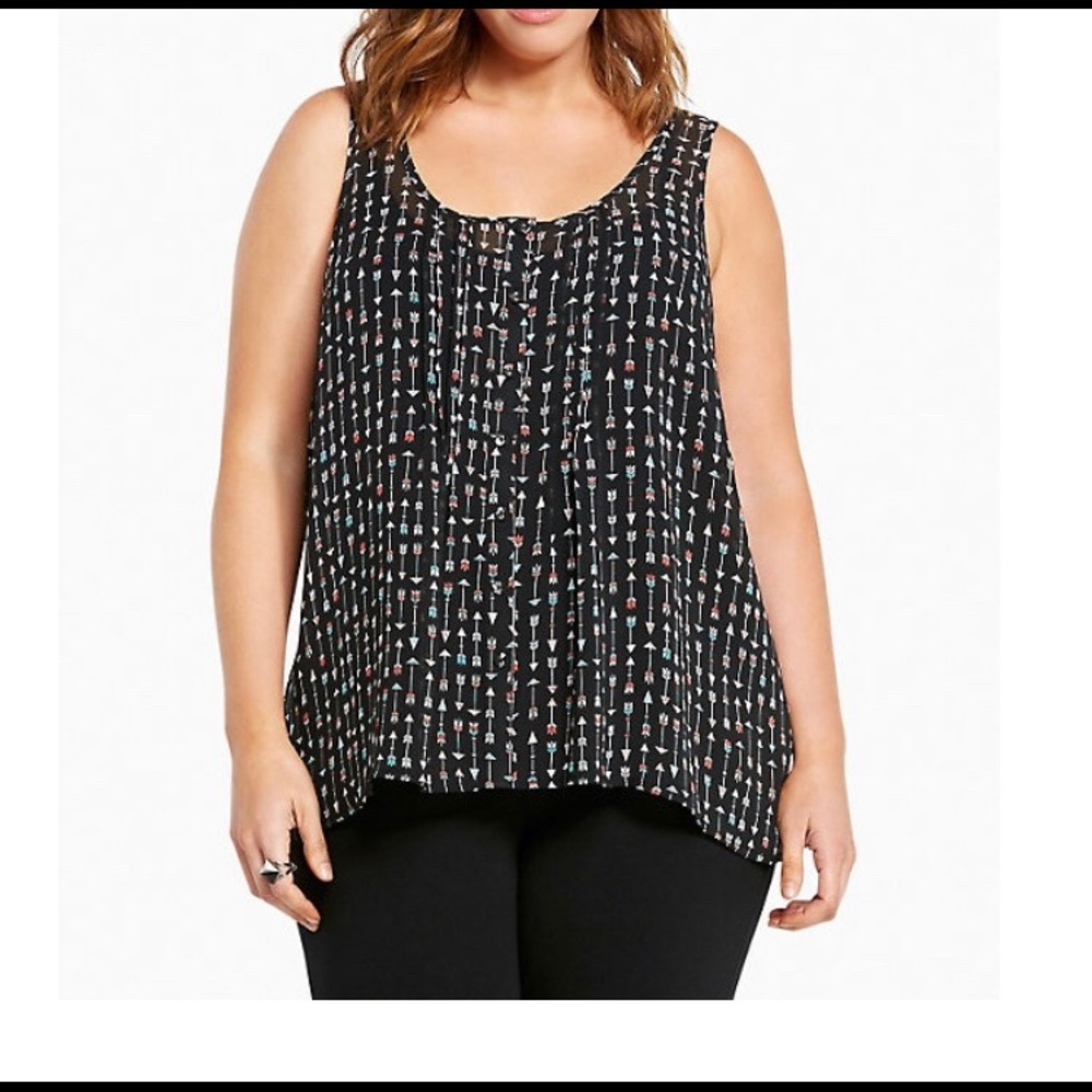 Torrid Arrow Print Tulip Back Tank Top